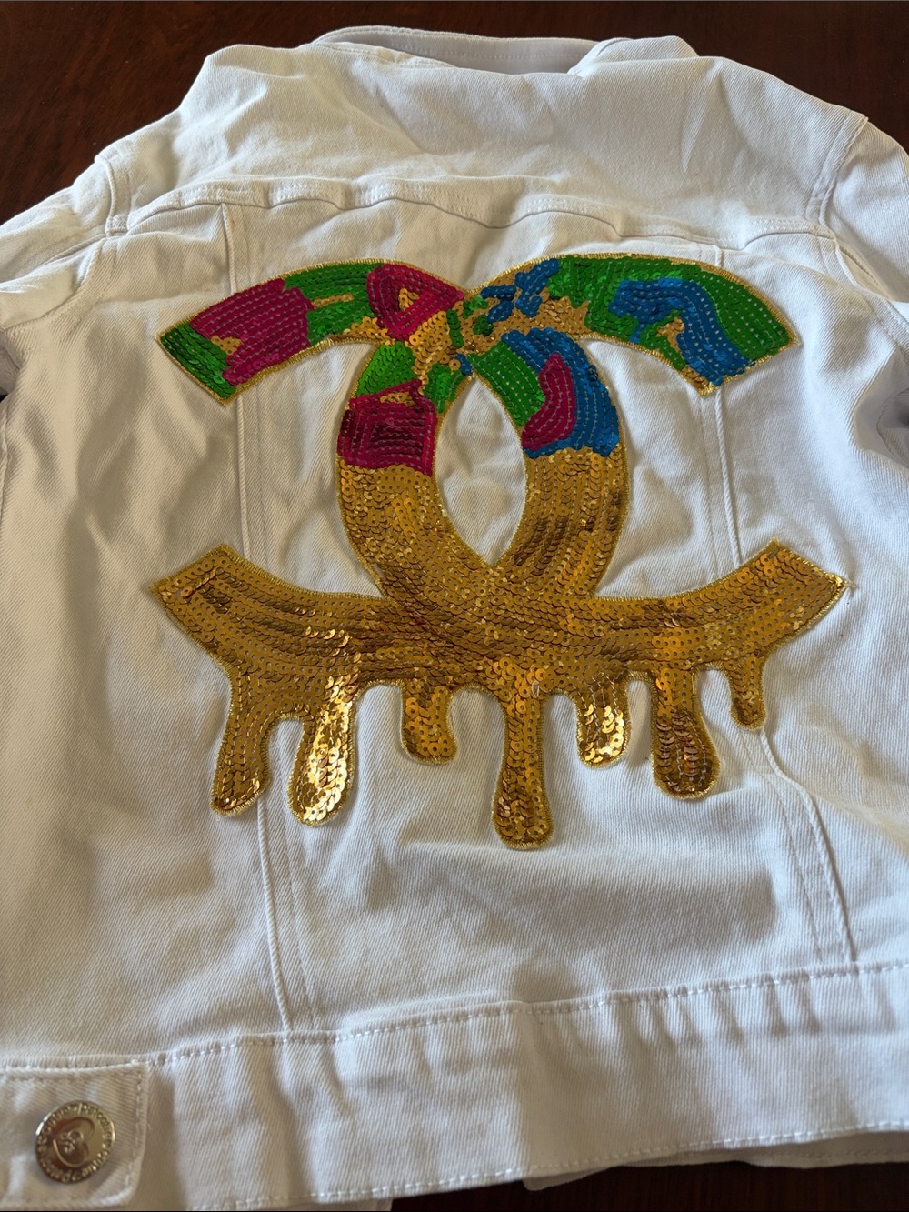 Girls' White Distressed Denim Jacket - Casual Button-Front